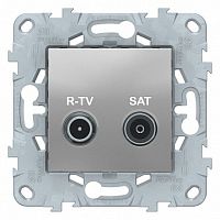 Розетка TV-FM-SAT UNICA NEW, одиночная, алюминий | код. NU545430 | Schneider Electric